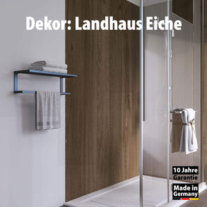 Dusche mit Duschrückwand Dekor - Wallando Landhaus Eiche