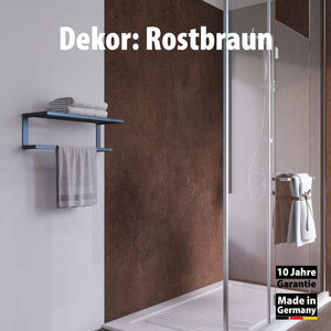 Dusche mit Duschrückwand Dekor - Wallando Rostbraun